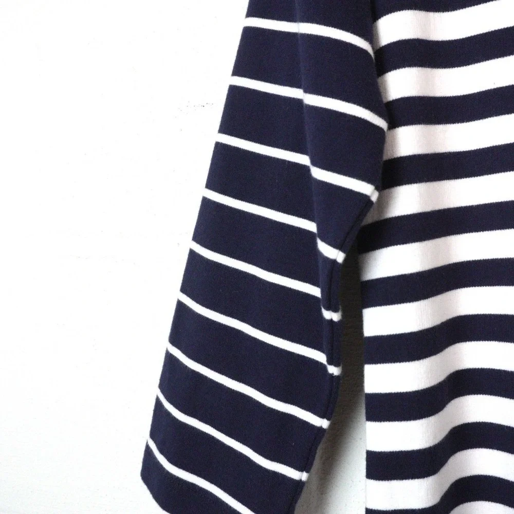 J.Crew Nautical Stripe Sleeved Shift Dress Blue‎ White Sz XS EUC Yacht Vacation